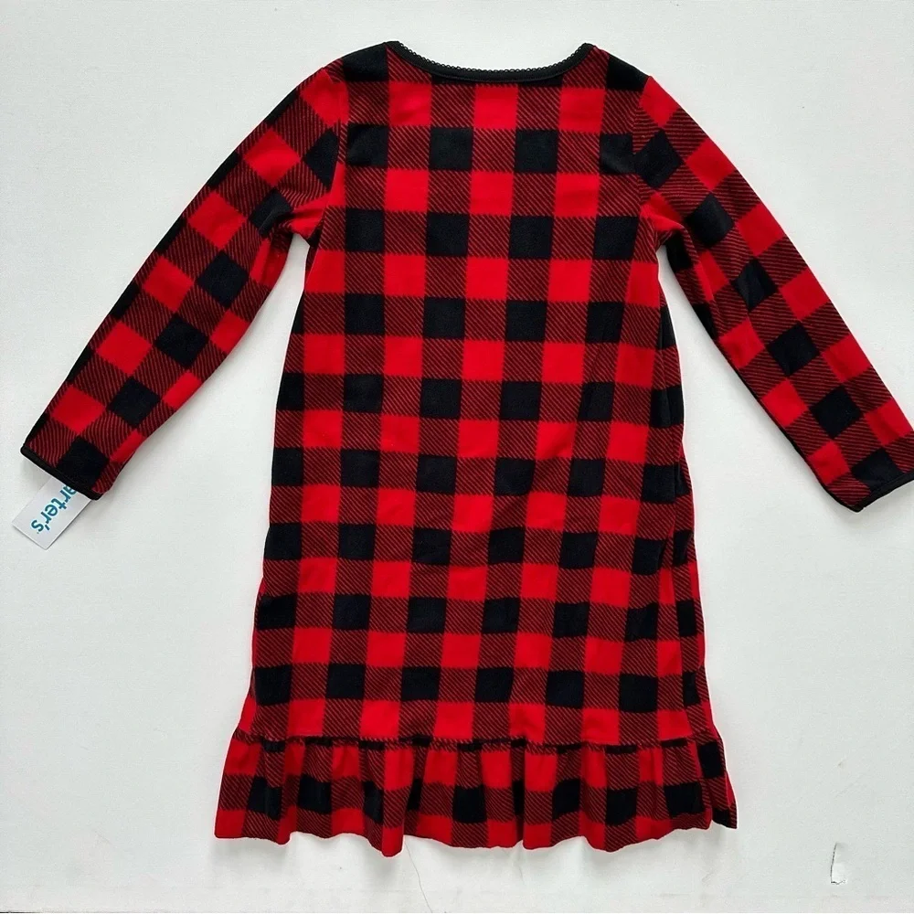 Carter's Red and Black Plaid Girls Nightgown Size 4-5